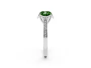 Cushion Cut Floral Pavé Engagement Ring Setting for a Fancy Green Lab-Grown Diamond | White Gold