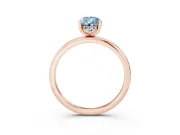 Fancy Blue Pear Cut Diamond Solitaire Engagement Ring Set in Rose gold with Prong Setting and Polished Band
