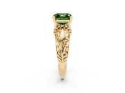 Asscher Cut Filigree Engagement Ring Setting for a Fancy Green Lab-Grown Diamond | Yellow Gold