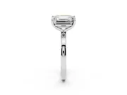 Fancy Yellow Radiant Cut and Emerald Cut Toi Moi Ring Set in White gold with Prong Setting