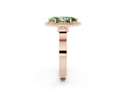 Marquise Halo Engagement Ring Setting for a Fancy Green Lab-Grown Diamond | Pavé Panel Shoulders | Rose Gold
