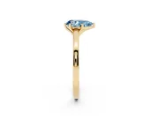 Fancy Blue Pear Cut Diamond Solitaire Engagement Ring Set in Yellow gold with Prong Setting on a Classic Band