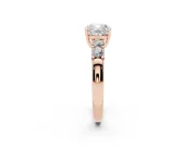 Cushion Cut Five Stone Engagement Ring Setting | Prong-Set Side Stones | Rose Gold