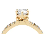 Pear-Shaped Channel Set Solitaire Engagement Ring Setting | Rope Collar Head | Yellow Gold