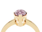 Fancy Pink Marquise Cut Diamond Solitaire Ring Set in Yellow gold with Prong Head and Smooth Polished Band