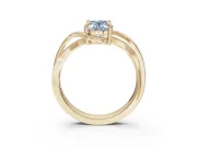 Oval Bypass Solitaire Engagement Ring Setting for a Fancy Blue Lab-Grown Diamond | Pavé and Plain Strands | Yellow Gold