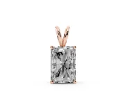 Radiant Cut Lab-Grown Diamond Solitaire Pendant Necklace | Split Bail | Rose Gold