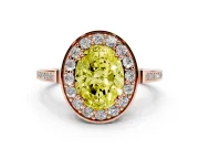 Oval Halo Engagement Ring Setting for a Fancy Yellow Lab-Grown Diamond | Polished Halo Rim | Rose Gold