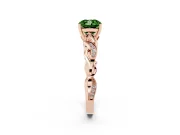 Cushion Cut Vine Engagement Ring Setting for a Fancy Green Lab-Grown Diamond | Rose Gold