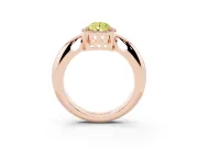 Pear-Shaped Halo Engagement Ring Setting for a Fancy Yellow Lab-Grown Diamond | Plain Tapered Band | Rose Gold