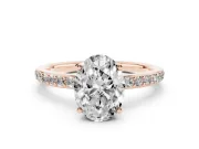 Oval Hidden Halo Pavé Engagement Ring Setting | Micro Pavé Band | Rose Gold