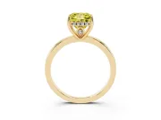 Princess Cut Hidden Halo Engagement Ring Setting for a Fancy Yellow Lab-Grown Diamond | Thin Band | Yellow Gold
