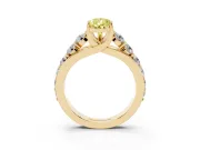 Pear-Shaped Engagement Ring Setting for a Fancy Yellow Lab-Grown Diamond | Yellow Gold - Design NV-24645