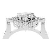 Heart-Shaped Cluster Halo Engagement Ring Setting | Platinum