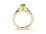 Pear-Shaped Engagement Ring Setting for a Fancy Green Lab-Grown Diamond | Yellow Gold - Design NV-24645