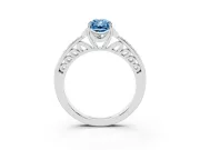 Radiant Cut Floral Pavé Engagement Ring Setting for a Fancy Blue Lab-Grown Diamond | Platinum