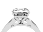 Asscher Cut Channel Set Engagement Ring Setting | Princess Cut Accents | Platinum