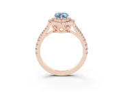 Pear-Shaped Halo Engagement Ring Setting for a Fancy Blue Lab-Grown Diamond | Rose Gold - Design NV-24799