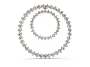 Round Diamond Double Halo Pendant Set in Rose gold with Prong-Set Accents