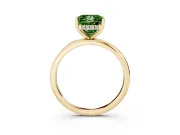 Fancy Green Princess Cut Diamond Solitaire Engagement Ring Set in Yellow gold with Prong Setting and Polished Band
