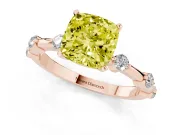 Cushion Cut Bar Set Engagement Ring Setting for a Fancy Yellow Lab-Grown Diamond | Rose Gold