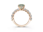 Princess Cut Engagement Ring Setting for a Fancy Green Lab-Grown Diamond | Rose Gold - Design NV-24455