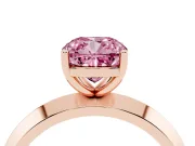Cushion Cut Knife-Edge Engagement Ring Setting for a Fancy Pink Lab-Grown Diamond | Rose Gold