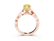 Cushion Cut Vine Engagement Ring Setting for a Fancy Yellow Lab-Grown Diamond | Rose Gold
