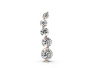 Round Lab-Grown Diamond Graduated Drop Pendant Necklace | Hidden Bail | Rose Gold