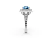 Princess Cut Halo Engagement Ring Setting for a Fancy Blue Lab-Grown Diamond | White Gold - Design NV-24799