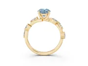 Oval Twisted Vine Engagement Ring Setting for a Fancy Blue Lab-Grown Diamond | Yellow Gold