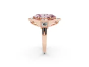 Marquise Milgrain Sectioned Halo Engagement Ring Setting for a Fancy Pink Lab-Grown Diamond | Rose Gold