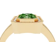 Radiant Cut Halo Engagement Ring Setting for a Fancy Green Lab-Grown Diamond | Yellow Gold - Design NV-24886