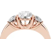 Pear-Shaped Three Stone Engagement Ring Setting | Matching Side Stones | Rose Gold