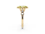 Marquise Floral Engagement Ring Setting for a Fancy Yellow Lab-Grown Diamond | Petal Frame and Side Stones | Yellow Gold