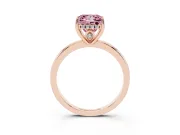 Princess Cut Engagement Ring Setting for a Fancy Pink Lab-Grown Diamond | Hidden Halo | Rose Gold