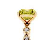 Asscher Cut Vintage Engagement Ring Setting for a Fancy Yellow Lab-Grown Diamond | Yellow Gold