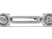 Round Lab-Grown Diamond Bezel Station Bracelet | Open Rope Bar Links | Sterling Silver