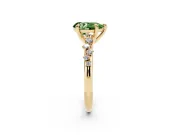 Pear-Shaped Graduated Engagement Ring Setting for a Fancy Green Lab-Grown Diamond | Yellow Gold