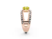 Cushion Cut Pavé Engagement Ring Setting for a Fancy Yellow Lab-Grown Diamond | Rose Gold - Design NV-24679