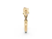 Round Diamond Twist Band Set in Yellow gold with Prong Setting