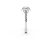 Cushion Cut Floral Pavé Engagement Ring Setting | Petal Accents | Platinum