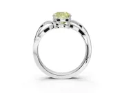 Cushion Cut Bypass Engagement Ring Setting for a Fancy Yellow Lab-Grown Diamond | Sterling Silver - Design NV-24814