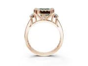 Asscher Cut Halo Engagement Ring Setting for a Fancy Green Lab-Grown Diamond | Graduated Channel Band | Rose Gold