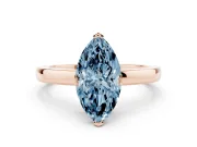 Marquise Tab Prong Solitaire Engagement Ring Setting for a Fancy Blue Lab-Grown Diamond | Rose Gold
