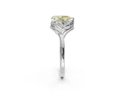 Pear-Shaped Bypass Solitaire Engagement Ring Setting for a Fancy Yellow Lab-Grown Diamond | Platinum