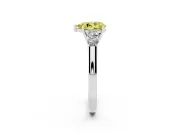 Pear-Shaped Close Set Five Stone Engagement Ring Setting for a Fancy Yellow Lab-Grown Diamond | Sterling Silver