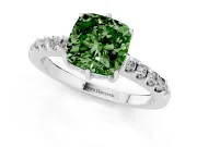 Cushion Cut Engagement Ring Setting for a Fancy Green Lab-Grown Diamond | Platinum - Design NV-24649