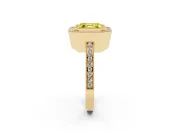 Asscher Cut Milgrain Halo Engagement Ring Setting for a Fancy Yellow Lab-Grown Diamond | Yellow Gold