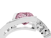 Princess Cut Bezel Bypass Engagement Ring Setting for a Fancy Pink Lab-Grown Diamond | White Gold